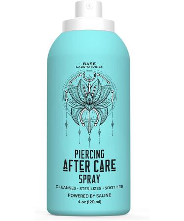 Base Labs Piercing Aftercare Spray Kit - Nose & Ear Piercing Cleaner with Saline Solution - 8 oz - Keloid Treatment - Bump Treatment - 2 x 4oz Spray Bottles - 70CT Wipes - Buy Online on GoSupps.com