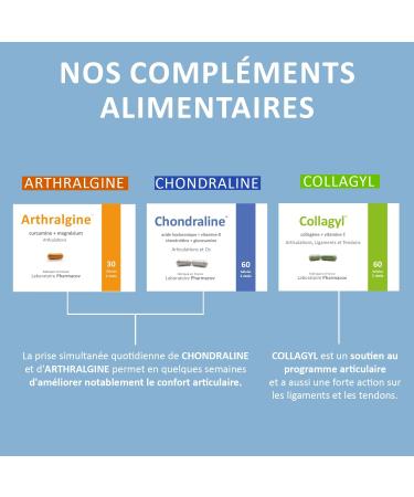 Chondraline - Painful joints - Cartilage and bone strengthening - Hyaluronic acid - Vitamin D - Glucosamine - Chondroitin - Made in France - 1 month - NATURAFRANCE - Buy Online on GoSupps.com