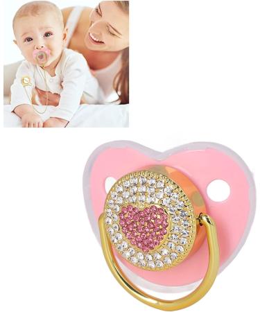 Heart-Shaped Baby Pacifier Set Soft Silicone Pacifiers for Newborns & Toddlers (M Pink) | Comfortable & Safe for Your Baby - Buy Online on GoSupps.com