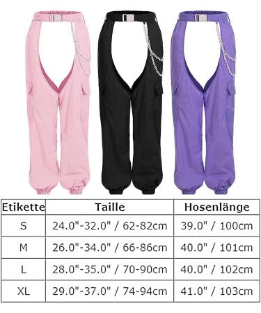 Women's High Rise Reflective Cargo Sweatpants in Pink - Size Medium - Buy Online on GoSupps.com