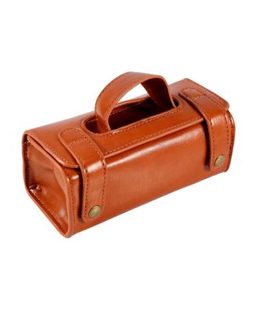 PU Leather Toiletry Bag Portable Shaving Kit Travel Shaving Brush Holder Organizer For Grooming Enthusiasts