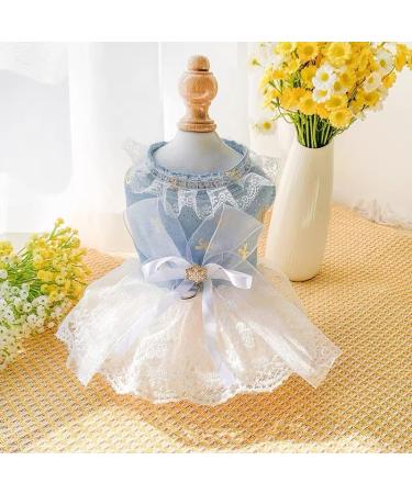 BT Bear Small Dog Clear Tutu Princess Dress - Light Blue XS for Puppies & Cats - Perfect for Weddings & Special Occasions - Buy Online on GoSupps.com
