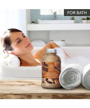 Bath Salts Sandalwood 21.16 Oz - Natural Sandalwood & Cinnamon Essential Oil - Sea Salt for Relaxing Bath - Promotes Good Sleep - Body Care Beauty - Buy Online on GoSupps.com