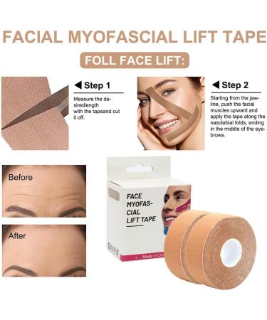 FYting 4 Rolls Facial Patches Wrinkle Patches Face Lift Tape Breathable Face Lifting Muscle Tape Lifting Bandage V-face Facial Tightening Double Chin Improvement (2.5cm*5M) - Buy Online on GoSupps.com
