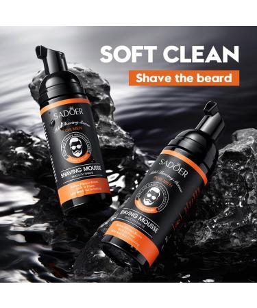 Men's Shaving Cream - Softens Beard Travel-Friendly Foam Mousse (60ml) for Smooth & Clean Shaving - Buy Online on GoSupps.com