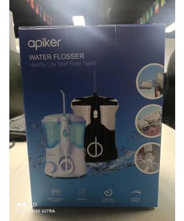 Apiker Water Flosser with 8 Tips, 10 Pressure Settings and 600ml Tank - Family Dental Oral Irrigator for Teeth Braces (White) - Buy Online on GoSupps.com