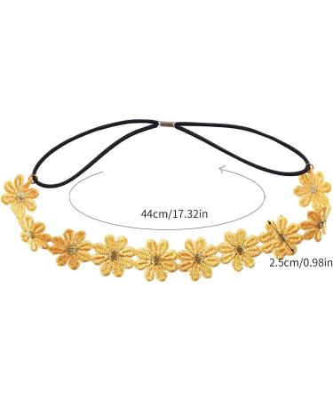 amangul Elegant Daisy Hairbands Photo Booth Props Daisy Headbands Flower Headpiece Colorful Headbands for Music Festivals(Green Beige) - Buy Online on GoSupps.com