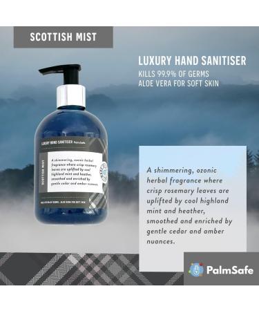 Palm Safe Scotish Mist Scented Hand Sanitiser with Aloe Vera 300ml Pump Bottle Effective Against 99.9% of Viruses and Bacteria - Buy Online on GoSupps.com