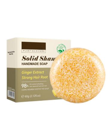 Vawolecy Ginger Hair Shampoo Bar Organic Ginger Shampoo Bar Deep Cleansing for Hair & Scalp Hair Loss Promotes Hair Growth 0 Silicone Oil