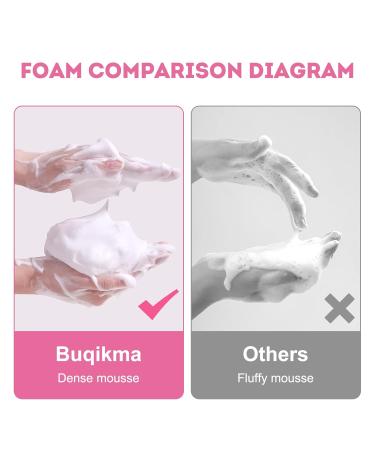 Buqikma Lash Shampoo for Eyelash Extensions - Gentle Foaming Cleanser Kit (60ml) with Brush for Salon & Home Care - Pink - Buy Online on GoSupps.com