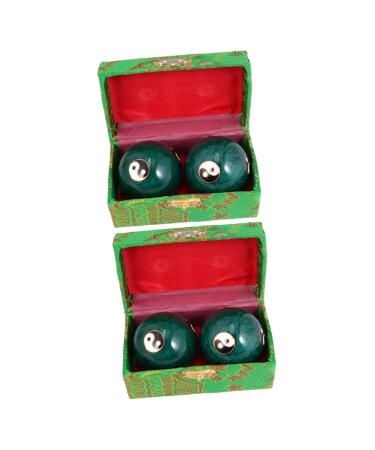Beaupretty 2 Couple Chinese massage balls Ball Hand trainer balls have fun for the hands for the hands for the hands