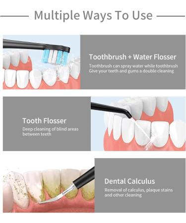 Cordless Electric Water Flosser Toothbrush - Portable Rechargeable Oral Hygiene Kit with Replacement Heads for Teeth Cleaning Flossing & Plaque Removal - Ideal for Travel & Braces Care - Buy Online on GoSupps.com
