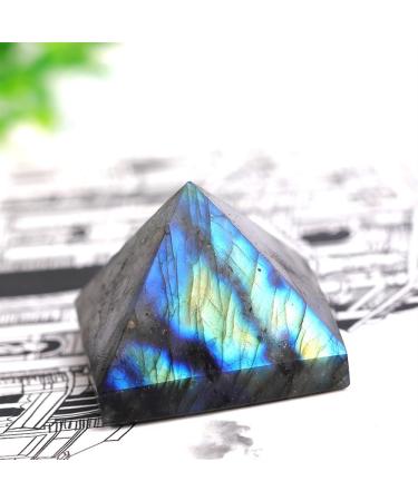 Natural Crystal Rough Natural Labrador Feldspar Crystal Pyramid Rock Specimen Living Room Elongated Stone Ornaments Gifts 1PC - Buy Online on GoSupps.com