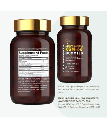 Dr Sosnowski's BioActive KSM-66 Ashwagandha Gummies | 750mg Ashwagandha Extract with Vitamin D2 (60 Gummies) Gummies 60 Count (Pack of 1) - Buy Online on GoSupps.com