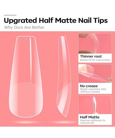 Modelones Gel X Nail Kit with 4-in-1 Nail Glue Gel, 500pcs Half Matte Coffin Nails, and UV LED Nail Lamp - Valentine's Day Gift for Women - Buy Online on GoSupps.com