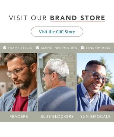 Clic Magnetic Reading Glasses for Men & Women - Manhattan Black 3.0 Magnification Computer Readers - Buy Online on GoSupps.com