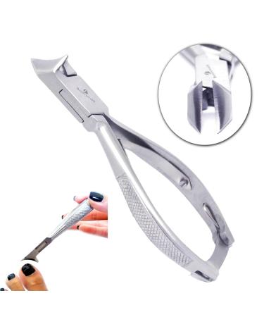 BeautyTytrack Podologist Nail Clippers - Extra Long Nail Scissors for Thick Toenails & Fingernails - Professional Foot Care Instruments with Leather Safety Pocket - Buy Online on GoSupps.com