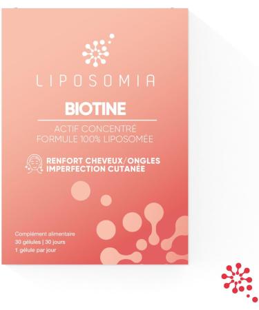 Prescription Nature - BIOTIN LIPOSOMIA - Nutritional Supplement for Skin Hair and Nails - Active Concentrate Liposomed Formula - Made in France - 30 Capsules - Buy Online on GoSupps.com