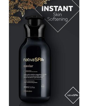 Nativa Spa Caviar Body Lotion by O Boticario | 30 Hours Of Hydration | Lo o Hidratante | Fragranced Skin Moisturizer with Purified Quinoa Drops (13.5 fl oz) - Buy Online on GoSupps.com