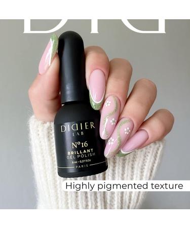 Didier Lab - Premium UV Gel Nail Polish - Brillant No. 16- Gel Nail Varnish - Nail Art - Long-Lasting High Gloss Wear - Green Gel Nail Polish - Gel Nails - Glitter Gel Nail Polish - Rich Pigment - Buy Online on GoSupps.com
