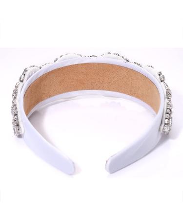Baroque White Crystal Headband | Rhinestone & Pearl Embellished Hair Accessory - Buy Online on GoSupps.com