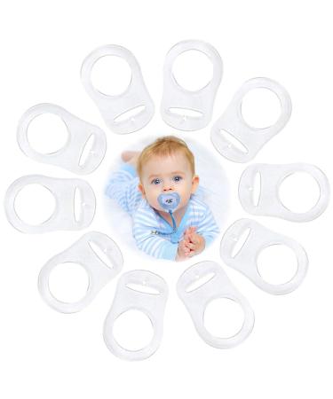Transparent silicone button ring silicone ring for pacifier chain pacifier holder clip adapter silicone button ring pacifier adapter silicone ring for pacifier baby silicone ring pacifier holder 10pcs