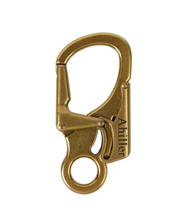 Karabiner double locking 3-inch alloy Small carabiner for outdoor climbing hiking camping key ranger style carabiner hook brass copper-1p
