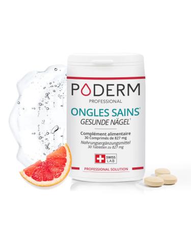 PODERM - HEALTHY NAILS FOOD SUPPLEMENT 30 days | Repairs and strengthens the nail | Professional foot/hand treatment | Easy &