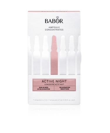 Babor Active Night Ampoule Serum Concentrates  Hyaluronic Acid Serum  Hydrating Night Treatment  for Dry and Damaged Skin  Vegan  0.28 oz. Active Night- New and Improved