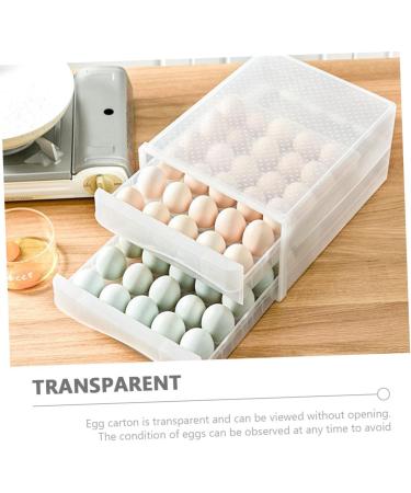 Healvian 2pcs Egg Storage Box Eggs Refrigerator Food Tray Fridge Clear Egg Tray Egg Holder re-usable White 26x34x8.5cm - Buy Online on GoSupps.com