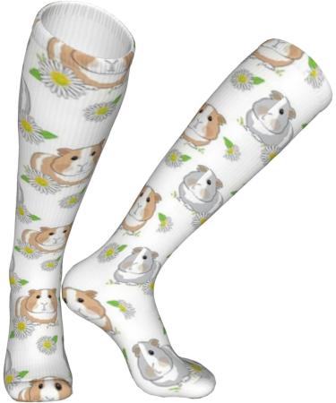 Shop Guinea Pig Daisy Compression Socks for Men & Women - 15-20 mmHg Circulation Support for Running & Cycling - Buy Online on GoSupps.com