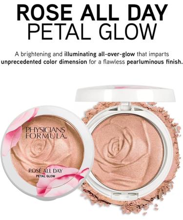 Physicians Formula - Petal Glow All Day Rose - Highlighter For A Radiant Finish And Long Lasting Effect - All Skin Tone Types - Kakadu Plum Rose Water Goji And Tensors - Petal Pink - Buy Online on GoSupps.com