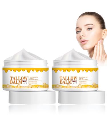 Beef Tallow Cream Beef Tallow Cream for Skin Care Beef Tallow Balm 100% Grass Fed Beef Tallow Balm for Cracked Dry Skin Face and Body ed Organic Face Cream with Raw Wild Honey 1