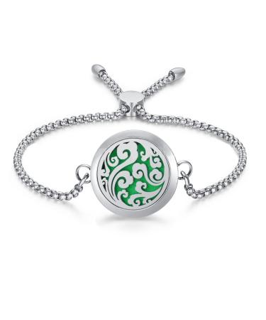 Aromatherapy Essential Oil Diffuser Bracelet Jewelry Birthday Gifts for Women Stainless Steel Adjustable Diffuser Lucky Clouds Locket Bracelets for Teen Girl with 8 Pads Lucky Clouds Diffuser Bracelet