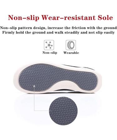 ZGDG Men Diabetic Shoes 11.5 Wide Black Gray - Adjustable Closed Toe Air Cushion Walking Sneakers for Swollen Feet, Bunions, Arthritis - Ideal for Diabetic, Edema, Plantar Fasciitis, Hammertoe - Buy Online on GoSupps.com