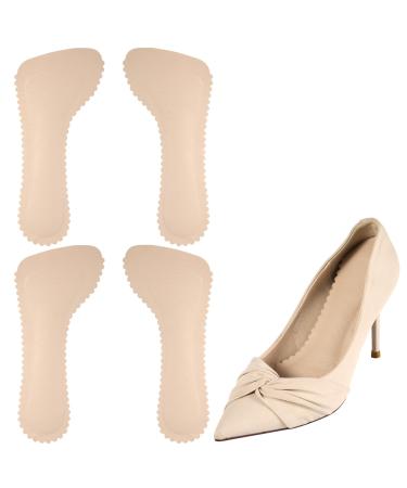 2 Pairs High Heel Inserts for Women Invisible Adhesive Cushion Insoles Arch Support Non-Slip Slim Inserts Liners 3/4 Comfort Insoles Shoe Pads for Sandals Flats Pump Dress Shoes Boots (Beige)
