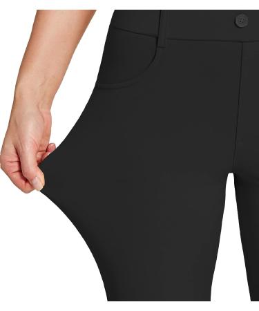 Amoy Women's Straight Leg Dress Pants - Black, Large | Stretch Work Slacks for Office Business Casual & Yoga - Buy Online on GoSupps.com