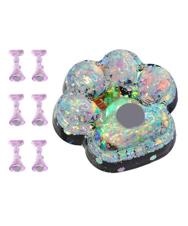 Small tablet nail art display board cat flap tip peak stand nail art color drawing display tray manicure display stand for false lace green nail polish bright green