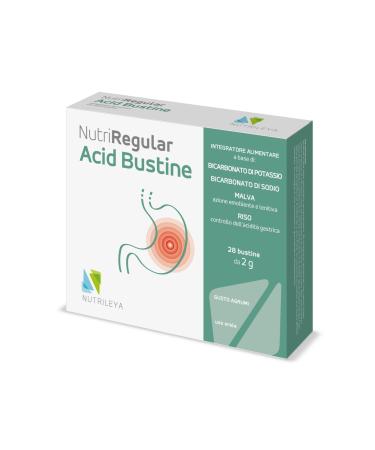 NUTRILEYA NutriRegular Acid - 28 Citrus Flavour Sachets - Acidity Control with Purple Bicarbonate - Gastric Protective Action - Sugar and Gluten Free