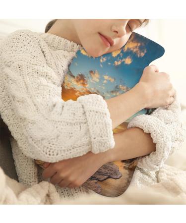 Sunrise Tropical Beach Hot Water Bottle 2L - Fluffy Cover for Cozy Pain Relief - Ideal for Back Neck & Shoulders - Buy Online on GoSupps.com