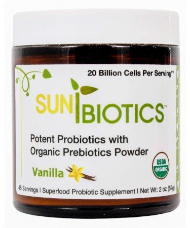 Sunbiotics Potent Probiotics with Organic Prebiotics Powder Vanilla 2 oz (57 g)