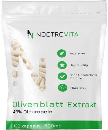 Oliveblatte extract 120 capsules - 500mg with 40% oleuropein |Highly dosed vegan olive leaf extract |Allergen gluten free olive leaf extract |Made in ISO-certified companies |Nootrovita