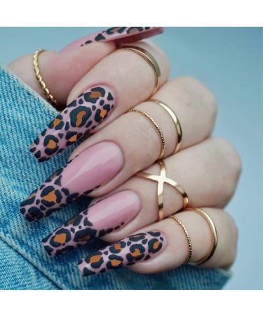 FEAYS Leopard Print Nail Art Decals Stickers Leopard Print Design Nail Sticker Self-Adhesive Nail Sticker Supplies for Women Girls Nails Decor - Buy Online on GoSupps.com