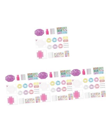 FOMIYES 4 Sets Children's Nail Art Toys Toddler Toy Fingernail Kit Kid Fake Nails Nail Accessories Charms Kids Fake Nail Kit Nail Decorations Toddler Suits Manicure Paper Nail Polish 3d