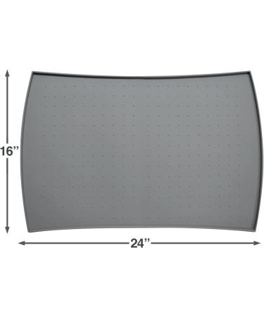 PetFusion Waterproof Large Dog & Cat Food Mat (24x16x.4) - Grey - Buy Online on GoSupps.com