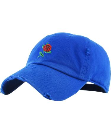 KBETHOS Rose Flowers Love Good Vibes Men Women Dad Hat Baseball Cap Adjustable Unisex One Size Royal Blue Rose Vintage