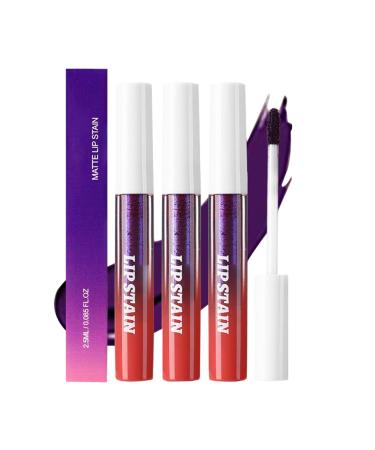 Teinture Pour L vres Mat | Brillance Effet Velours Non Collante - Coffret de 3 Rouges L vres Matte Imperm ables Anti-Taches - Maquillage R sistant Demaquillable Pour Femmes
