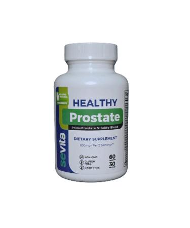 SEVITA Healthy Prostate Support Supplement Saw Palmetto Pygeum Zinc Copper & Vitamin B6 60 Vegeterian Capsules (30 Servings) Men's Wellness Formula