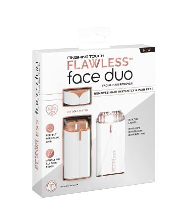 Finishing Touch Flawless Women's Painless Hair Remover Face Duo - Dermatologist Approved Electric Shaver - Hypoallergenic White/Rose Gold - Buy Online on GoSupps.com
