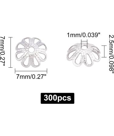 UNICRAFTALE 7mm Stainless Steel Flower Bead Caps - 300pcs for Jewelry Making - Buy Online on GoSupps.com